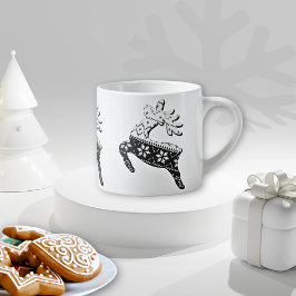 Cute Reindeer Silhouettes Black/White-jul Espressomugg
