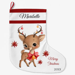 Cute Reindeer Stora julklapp Stor Julstrumpa