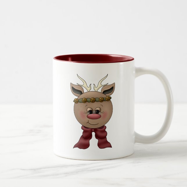 Cute Reindeer Två-Tonad Mugg (Höger)