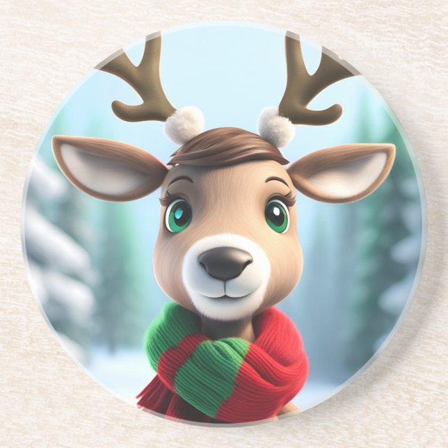 Cute Reindeer Underlägg (Framsidan)