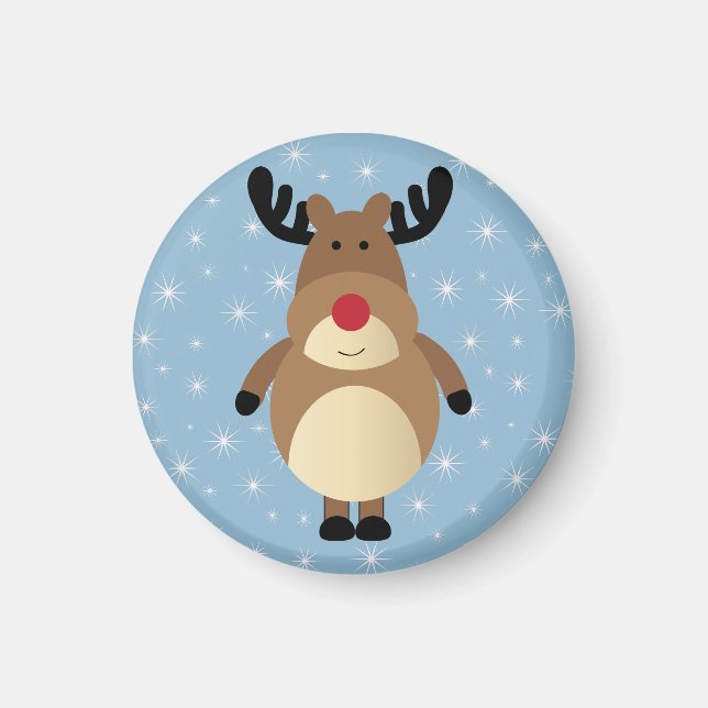 Cute Reindeer Winter Helgdag Magnet (Framsidan)