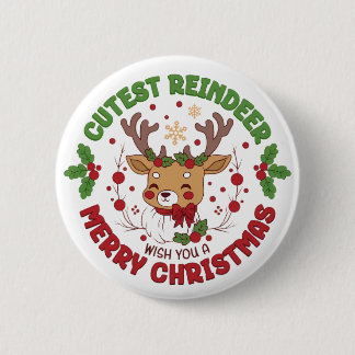Cute Reindeer Wish You A Merry Christmas Knapp
