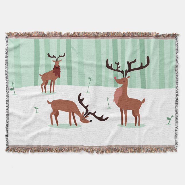 Cute Reindeers slänger filt (Framsidan)