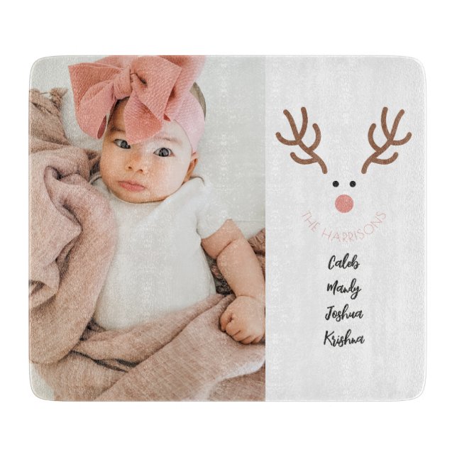 Cute ReindeFamily Namn Anpassningsbar Cets Board (Framsidan)