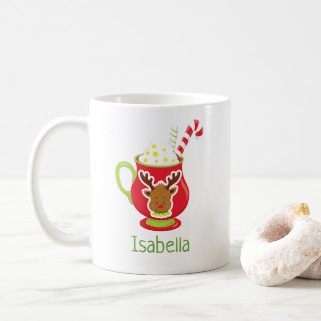 Cute ReindeHett Cocoa Personlig jul Mugg (Med munk)