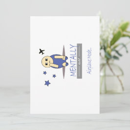 Cute Relatable Chimy Airplane Mode Greeting Card Inbjudningar