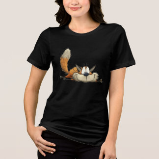 Cute Relaxed Fox Cartoon T Shirt