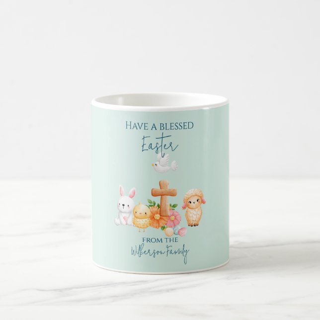 Cute Religiösa Påsk Animals Kaffemugg (Center)