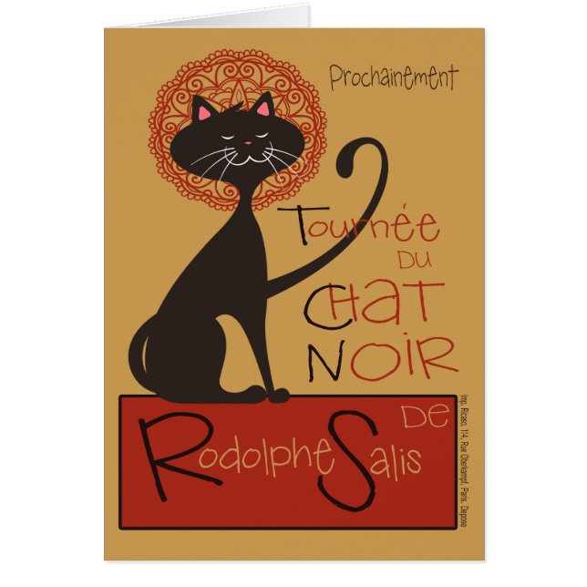 Cute Remake of Le Chatta Noir Black Cat Hälsningskort (Framsidan)