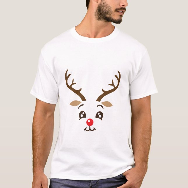 Cute renar ansikte t shirt (Framsida)