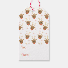 Cute Renar Mönster till och från Orange Presentetikett
