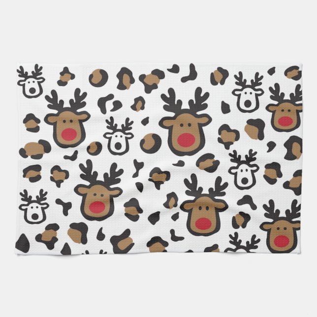 Cute rener leopard print mönster Kitchen Towes Kökshandduk (Horisontell)