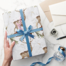 Cute rener mönster med fir gren och pinekonomier presentpapper