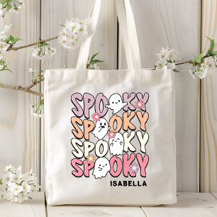 Cute Repeat Spooky Halloween Ghost Personlig Tygkasse