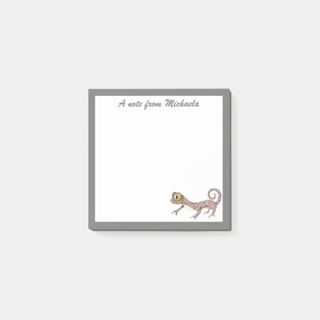 Cute Reptile Gecko Post-it Block (Framsida)