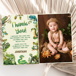 Cute Reptile-temat Barn Birthday Photo Tack Kort