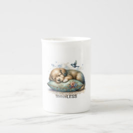 Cute Restless Puppy Stressar mindre Benporslin Mugg