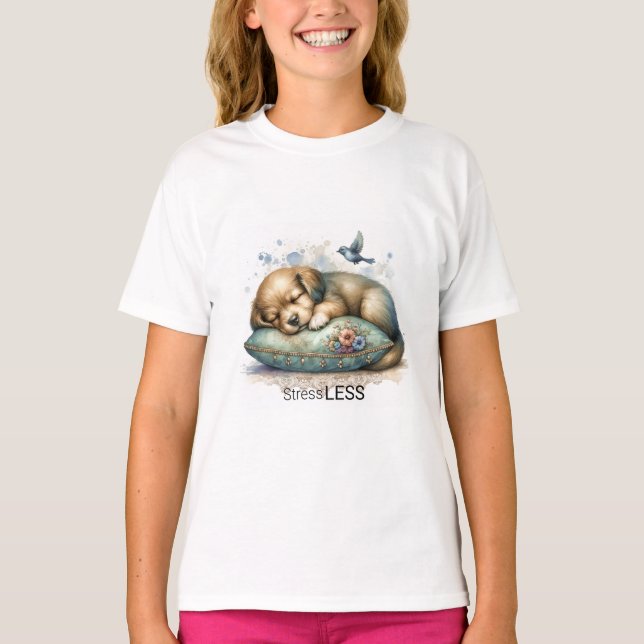 Cute Restless Puppy Stressar mindre T Shirt (Framsida)