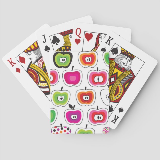 Cute retro apple mönster casinokort (Baksidan)