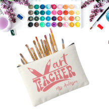 Cute Retro Art Teacher Ivory White Personlig