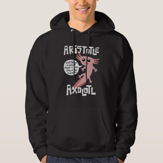 Cute Retro Axolotl  Aristotle Quote Greek Philosop Hoodie (Framsida)