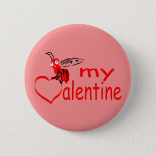 Cute Retro Bee My Valentine Knapp