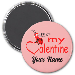 Cute Retro Bee My Valentine Magnet