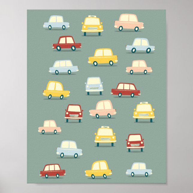 Cute Retro-bil Poster (Framsidan)