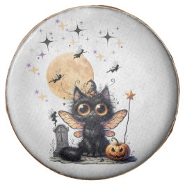 Cute Retro Black Wide Eyed Kitten Halloween