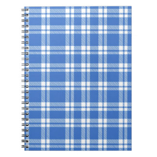 Cute Retro Blue Gingham Plaid Pattern Anteckningsbok