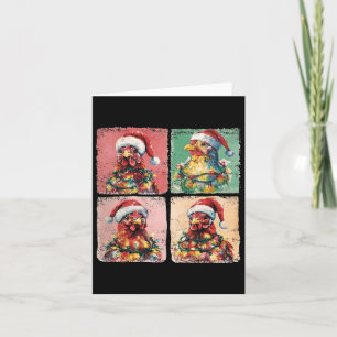 Cute Retro Boho Chickens Julljus Lustigt Fjärran Kort