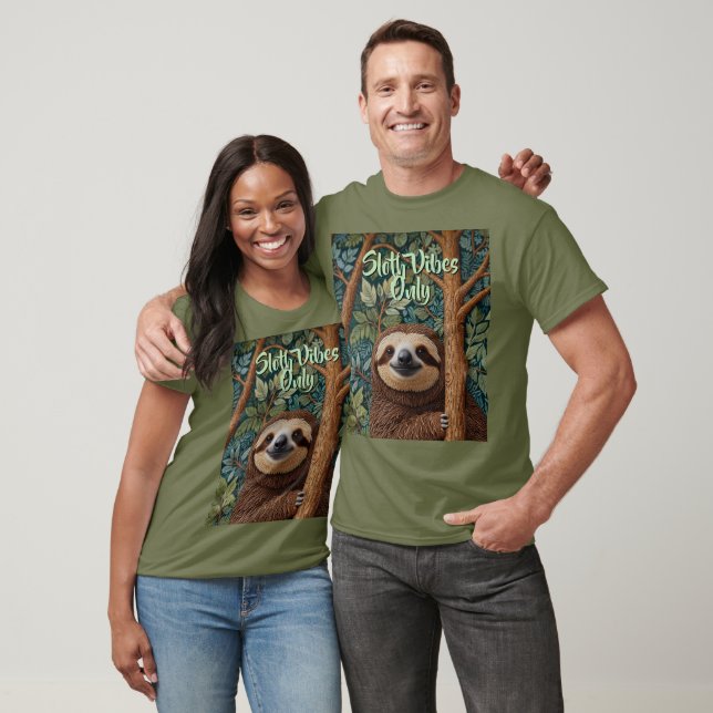 Cute retro boho funny Sloth vibes only T Shirt (Unisex)