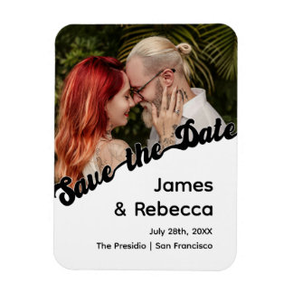 Cute Retro Boho minimalistisk Quirky-text och foto Magnet