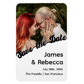 Cute Retro Boho minimalistisk Quirky-text och foto Magnet