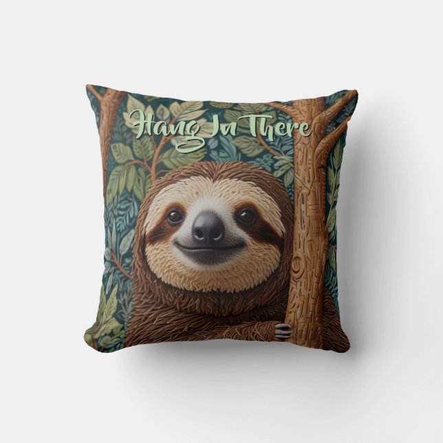 Cute retro boho Sloth Hang in there Kudde (Framsida)