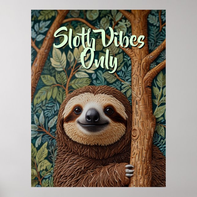 Cute retro boho Sloth Hang in there Poster (Framsidan)