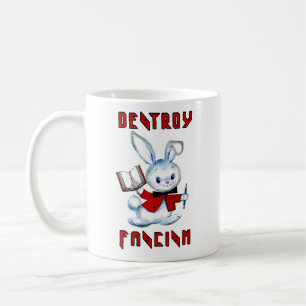 Cute Retro Bunny - Förstör fascismen Kaffemugg