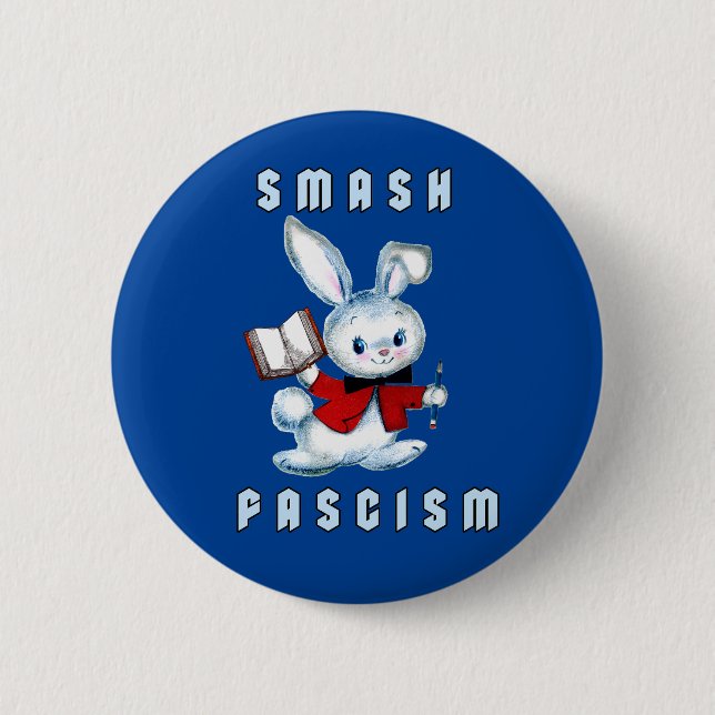 Cute Retro Bunny - Smash Fascism Knapp (Framsida)