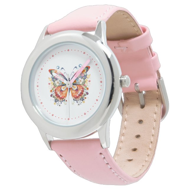 Cute Retro Butterfly Armbandsur (Vinklad)
