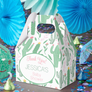 Cute Retro Cactus Succult Blommigt Baby Shower Presentaskar