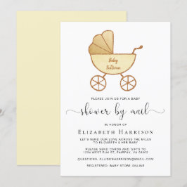 Cute Retro Carriage Baby Shower by Mail Inbjudningar