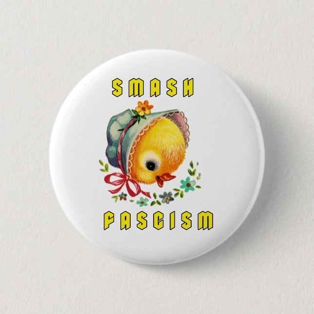 Cute Retro-Chicken - Smash Fascism Knapp (Framsida)