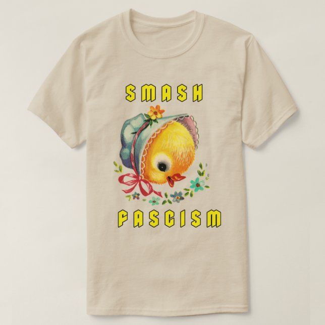 Cute Retro-Chicken - Smash Fascism T Shirt (Design framsida)