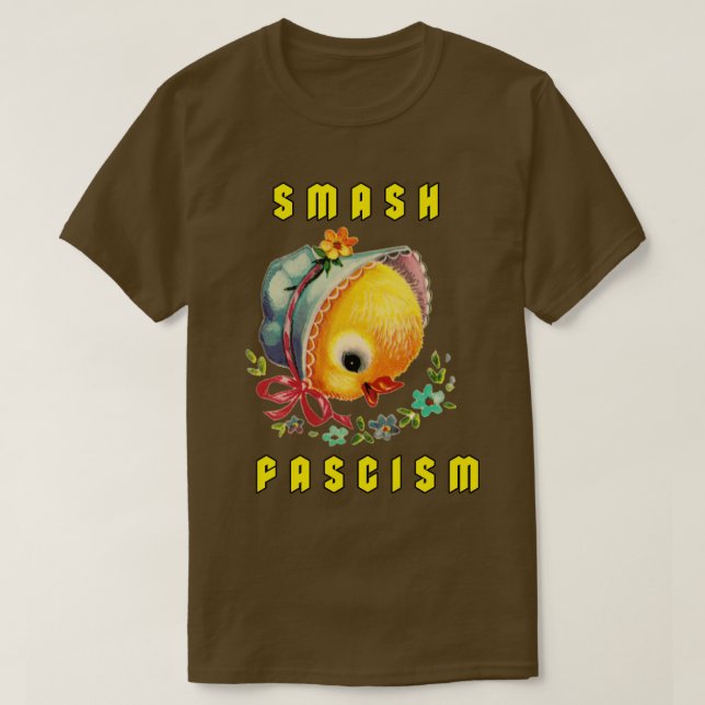 Cute Retro-Chicken - Smash Fascism T Shirt (Design framsida)