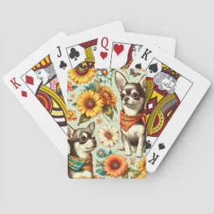 Cute Retro Chihuahua Illustration Casinokort