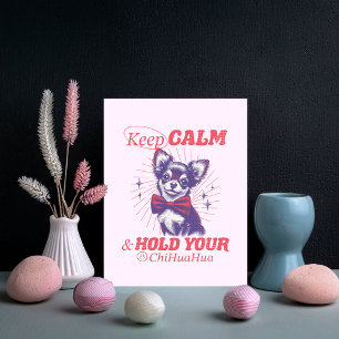 Cute Retro Chihuahua med Rosa Bowtie - Behålla Lug Vykort