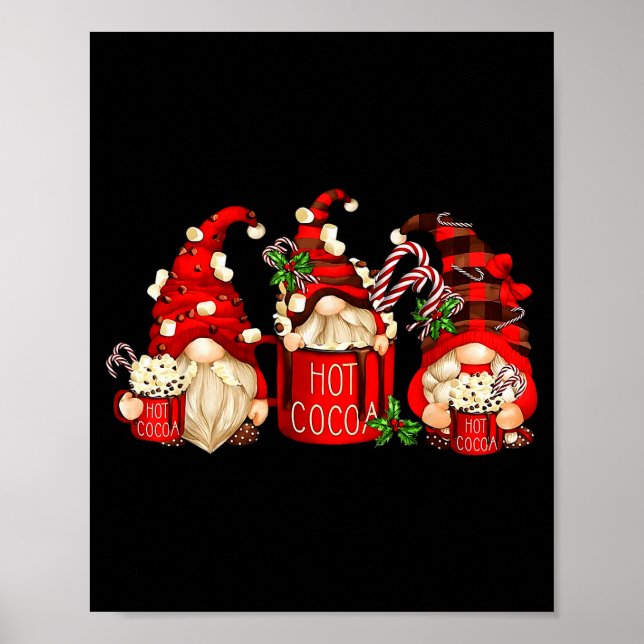 Cute Retro Chocolate Hot Cocoa Mug Funny Gnomes Ch Poster (Framsidan)