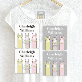 Cute Retro Colorful Llamas Clothing Kids' Klistermärke