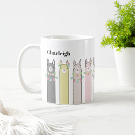 Cute Retro Colorful Llamas Kaffemugg