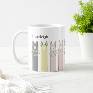 Cute Retro Colorful Llamas Kaffemugg